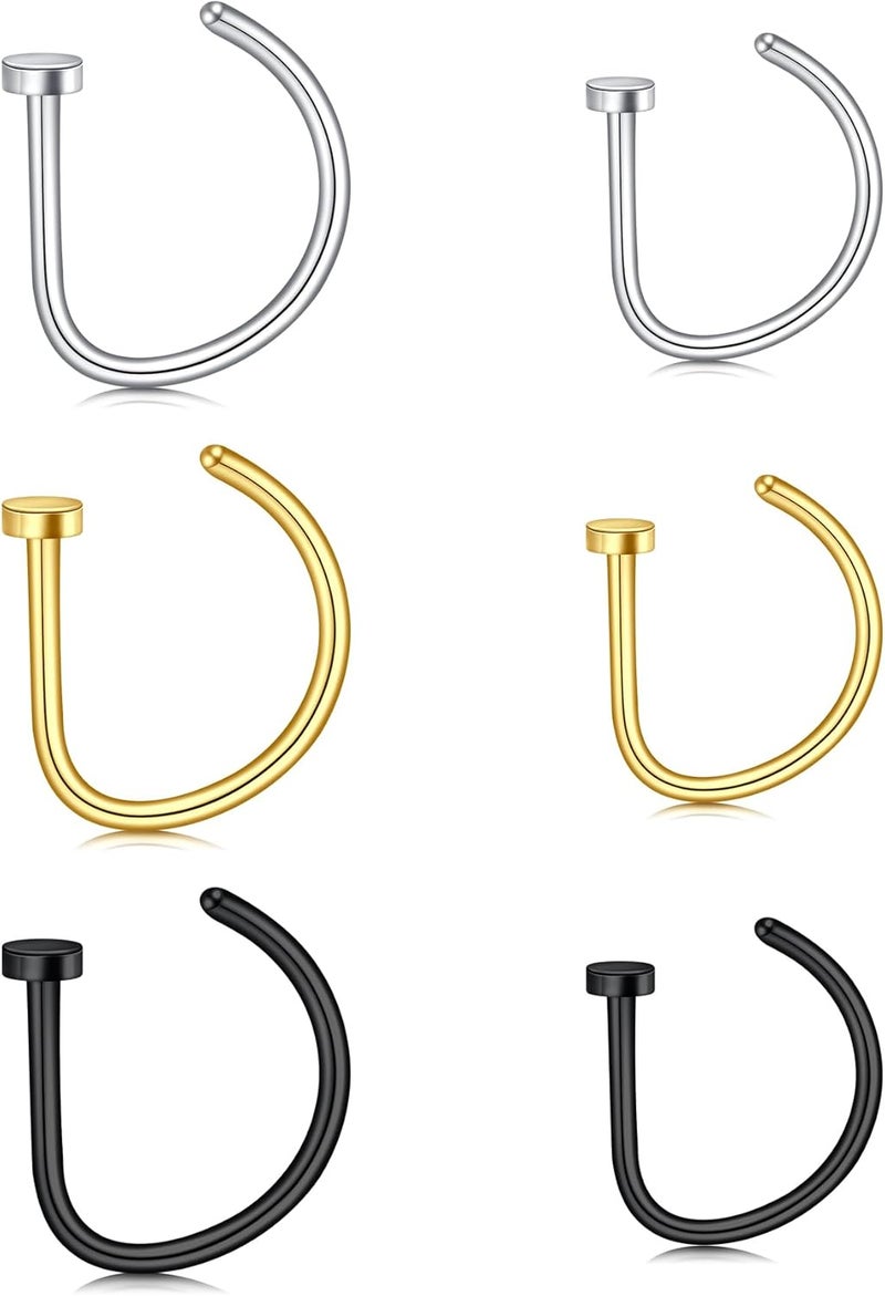 D.Bella Fake Nose Ring Hoop Fake Septum Fake Nose Stud Faux Piercing Nose Cuffs for Non Pierced Nose Magnetic Nose Jewelry for Women Men - Image 1